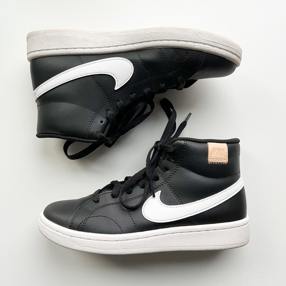 Nike Court Royale 2 Mid High Top Black White Womens 7